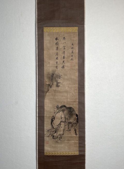 古玩字畫牧犢圖真品鑒賞圖