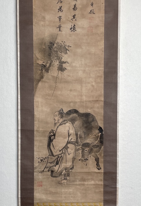 古玩字畫牧犢圖真品鑒賞圖