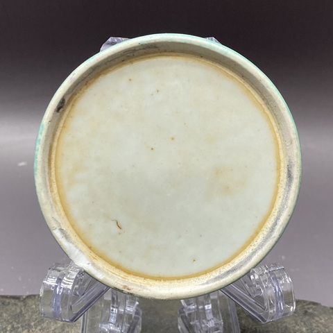 古玩陶瓷民國·爐鈞釉·印泥盒底拍賣，當前價格690元