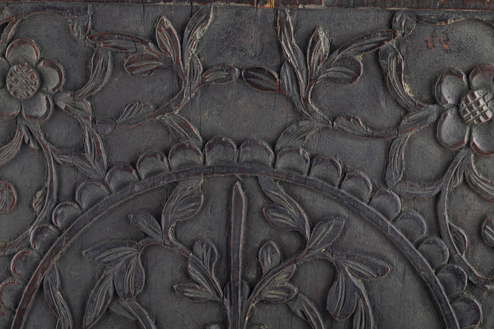 古玩陶瓷清代·木雕平安如意紋插屏真品鑒賞圖