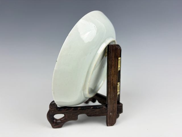 古玩陶瓷清乾隆·墨彩山水人物垂釣圖盤真品鑒賞圖