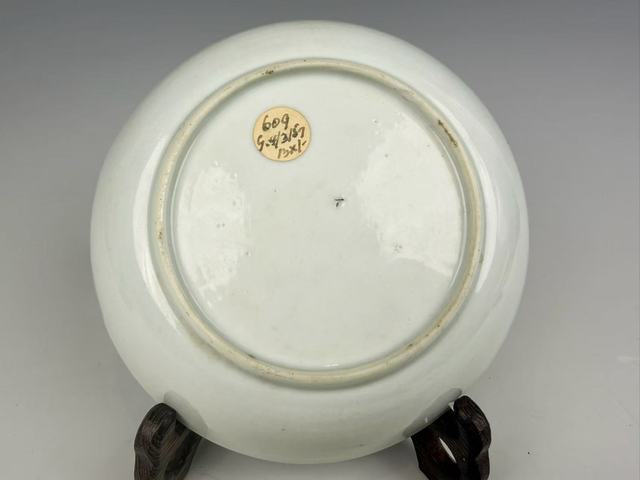 古玩陶瓷清乾隆·墨彩山水人物垂釣圖盤真品鑒賞圖