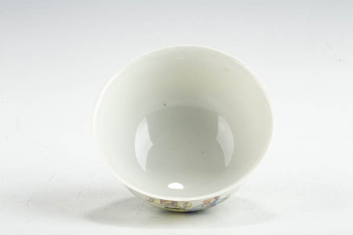 古玩陶瓷民國·粉彩五老圖蓋碗真品鑒賞圖