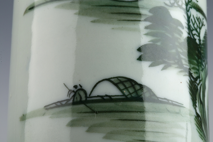 古玩陶瓷解放初期·釉下彩山水人物紋筆筒
拍賣，當前價格0元