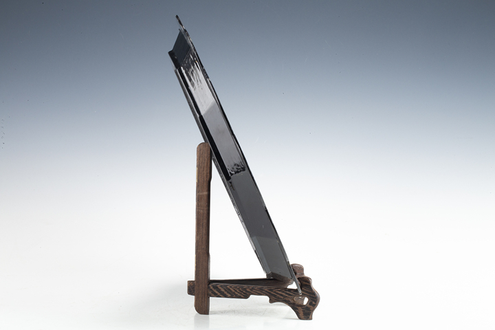 古玩雜項清晚·黑漆嵌螺鈿花鳥紋花口盤真品鑒賞圖