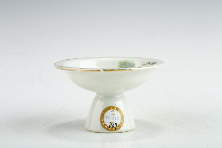 古玩陶瓷民國·粉彩松鶴延年紋小高足盤真品鑒賞圖