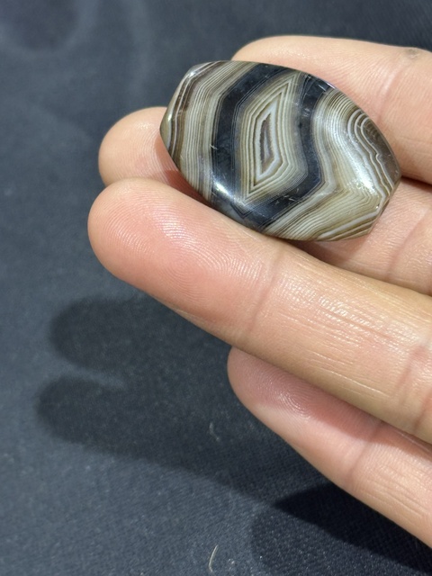 古玩玉器瑪瑙板珠真品鑒賞圖