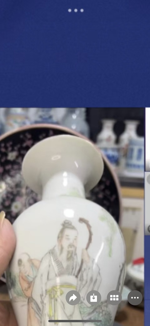 古玩陶瓷民國·淺絳彩人物故事紋觀音瓶 真品鑒賞圖