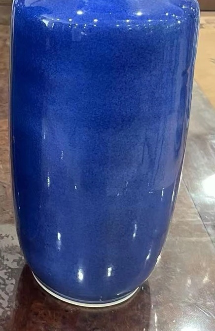 古玩陶瓷灑藍(lán)釉棒槌瓶真品鑒賞圖