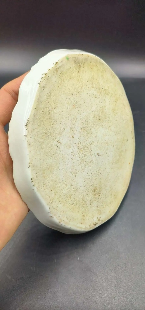 古玩陶瓷粉彩花卉紋茶盤真品鑒賞圖