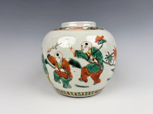 古玩陶瓷民國·五彩嬰戲罐拍賣，當前價格0元