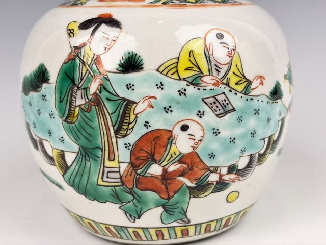 古玩陶瓷民國·五彩嬰戲罐拍賣，當前價格0元