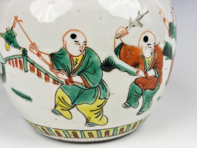 古玩陶瓷民國·五彩嬰戲罐拍賣，當前價格0元