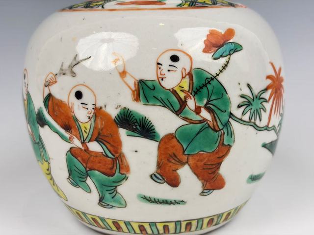 古玩陶瓷民國·五彩嬰戲罐拍賣，當前價格0元