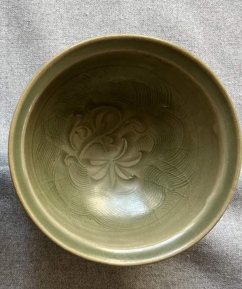 古玩陶瓷金代耀州窯落花流水盞真品鑒賞圖