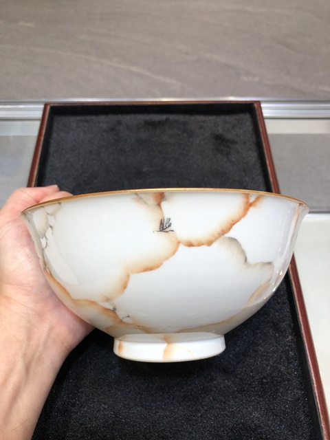 古玩陶瓷石紋釉碗真品鑒賞圖