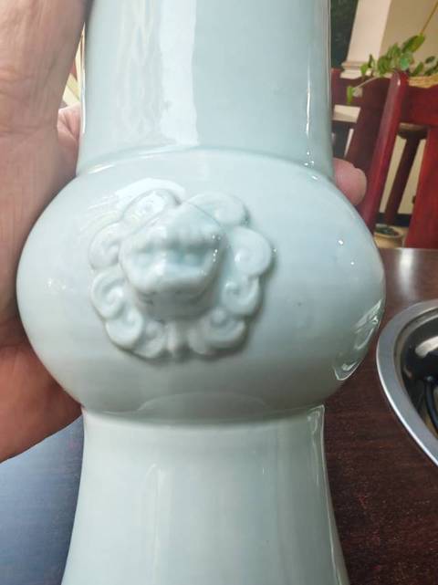 古玩陶瓷晚清民國 白釉花觚真品鑒賞圖