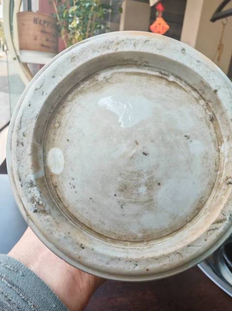 古玩陶瓷晚清民國 白釉花觚真品鑒賞圖