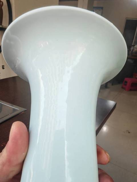 古玩陶瓷晚清民國 白釉花觚真品鑒賞圖