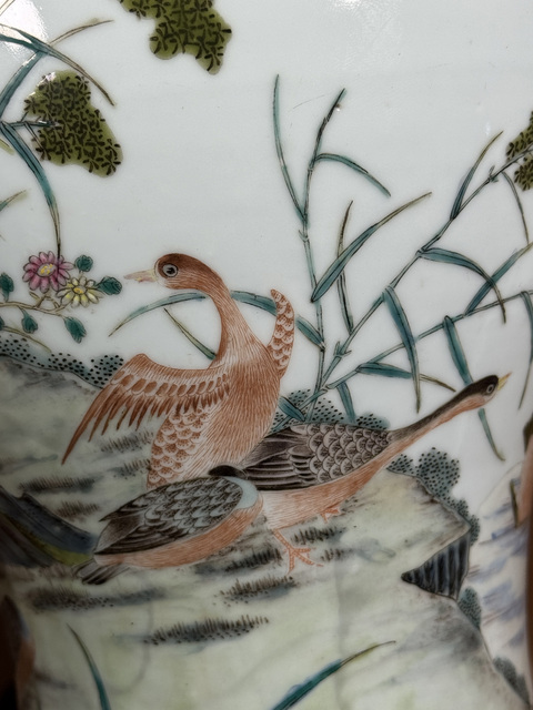 古玩陶瓷蘆雁紋觀音瓶真品鑒賞圖