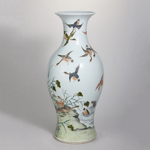 古玩陶瓷蘆雁紋觀音瓶真品鑒賞圖