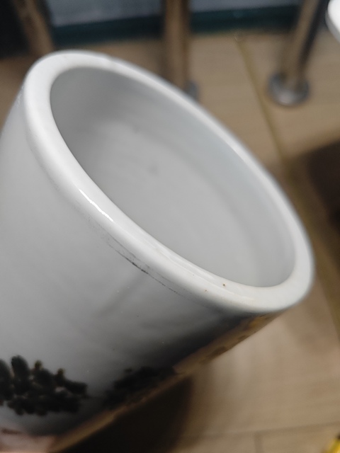 古玩陶瓷民國(guó) 粉彩人物紋帽筒真品鑒賞圖