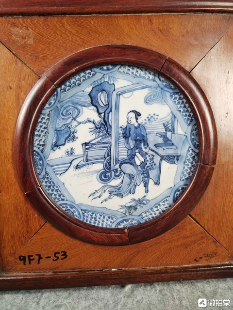 古玩陶瓷青花仕女人物盤心真品鑒賞圖