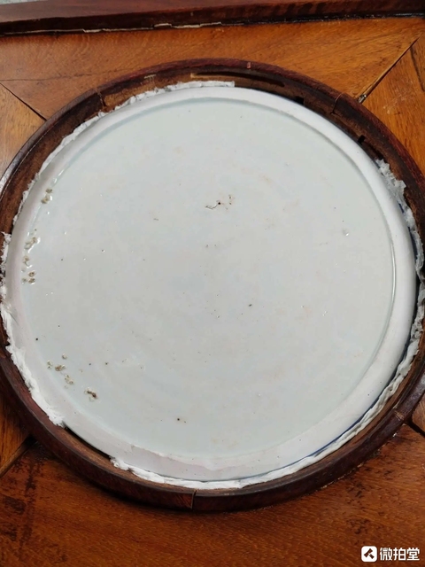 古玩陶瓷青花仕女人物盤心真品鑒賞圖