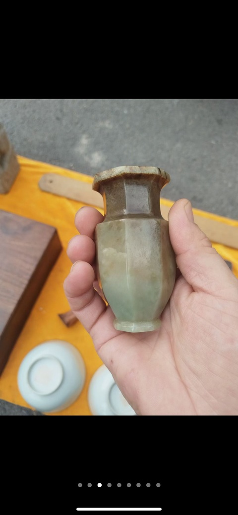 古玩玉器和田玉雕“花插”真品鑒賞圖