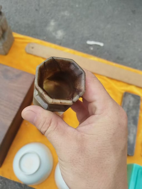 古玩玉器和田玉雕“花插”真品鑒賞圖