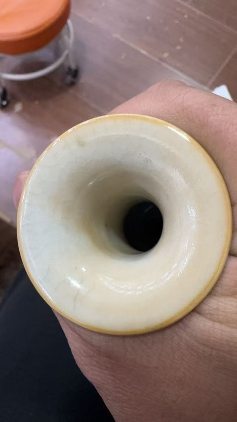 古玩陶瓷郎紅釉賞瓶真品鑒賞圖