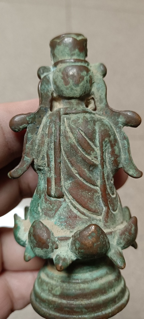 古玩銅器銅蓮花觀音像真品鑒賞圖