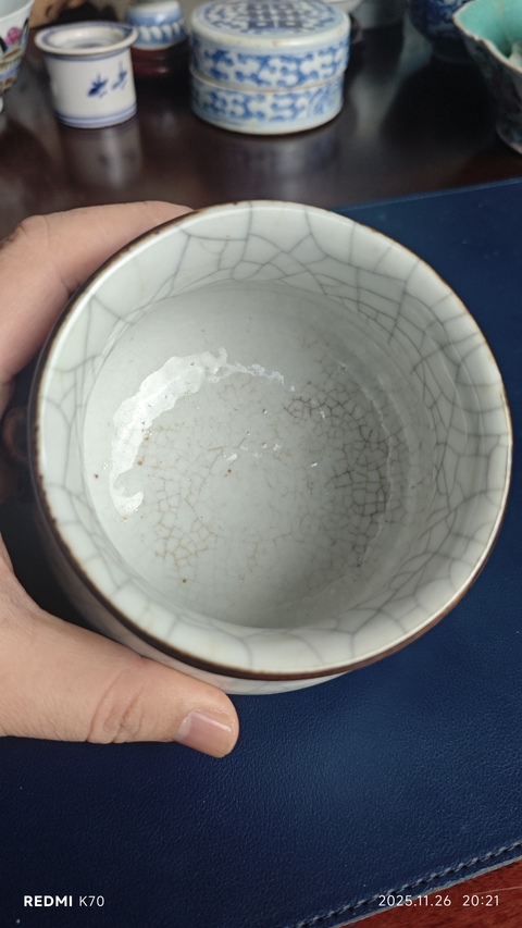 古玩陶瓷哥釉雙耳爐真品鑒賞圖