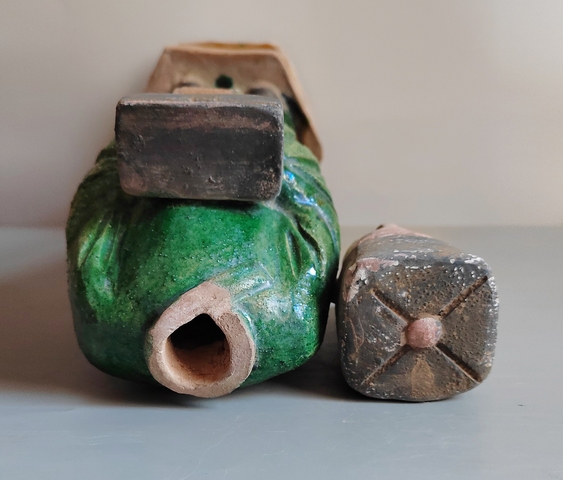 古玩陶瓷高大的明代三彩人物俑43厘米拍賣，當前價格38元