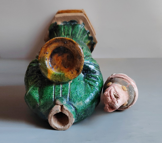 古玩陶瓷超級無敵巨大的明代三彩仕女俑49.5厘米拍賣，當前價格38元