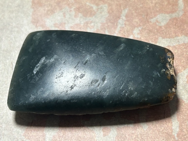 古玩玉器河磨玉錛真品鑒賞圖