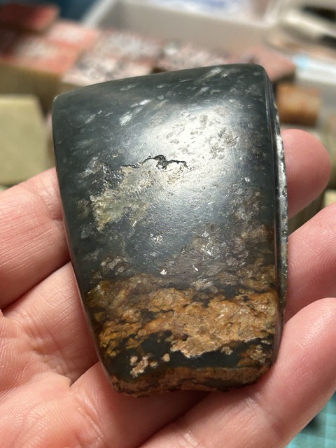 古玩玉器河磨玉錛真品鑒賞圖