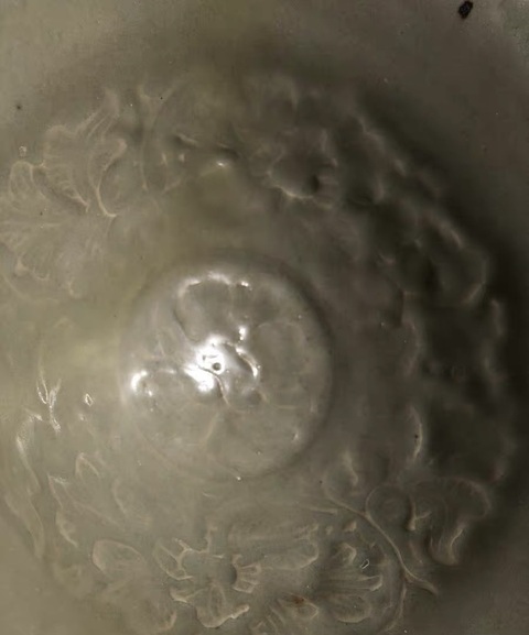 古玩陶瓷北宋耀州窯半碗牡丹大碗真品鑒賞圖