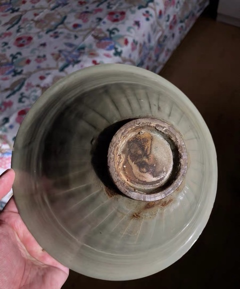 古玩陶瓷北宋耀州窯半碗牡丹大碗真品鑒賞圖