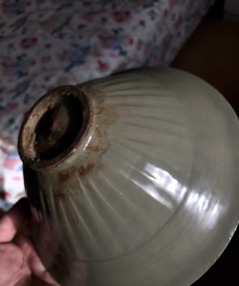 古玩陶瓷北宋耀州窯半碗牡丹大碗真品鑒賞圖