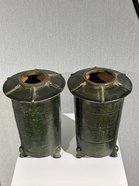 古玩陶瓷漢綠釉·糧倉一對（滿釉）拍賣，當前價格2688元