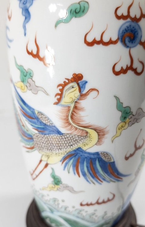 古玩陶瓷青花五彩瓶真品鑒賞圖