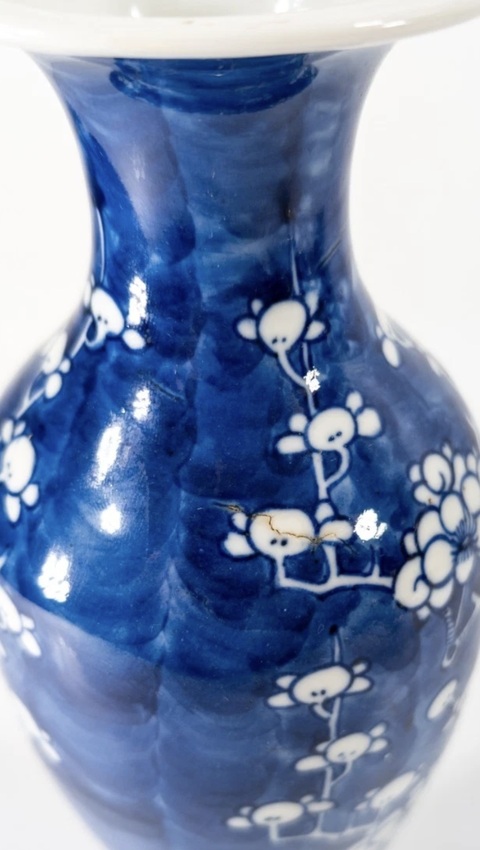 古玩陶瓷冰梅觀音瓶真品鑒賞圖