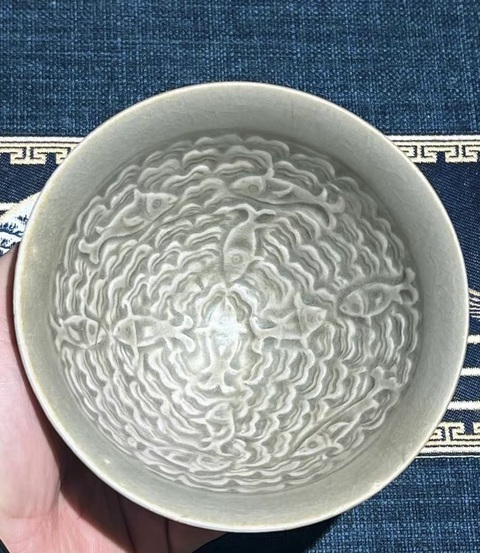 古玩陶瓷北宋·耀州窯·魚水承歡盞真品鑒賞圖
