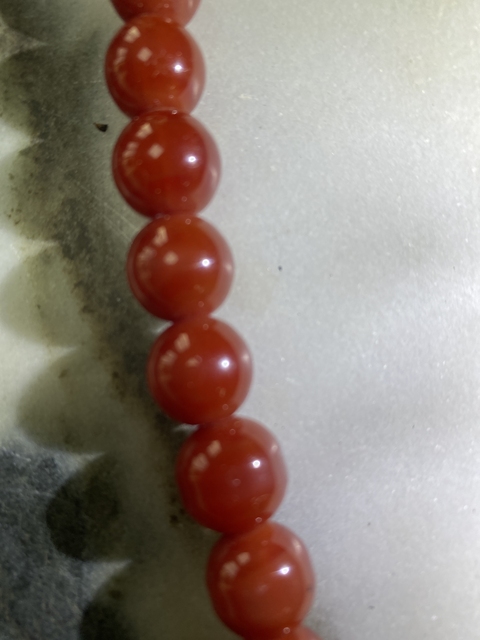 古玩玉器紅瑪瑙珠串真品鑒賞圖