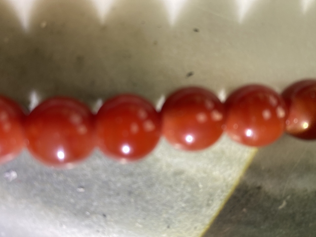 古玩玉器紅瑪瑙珠串真品鑒賞圖