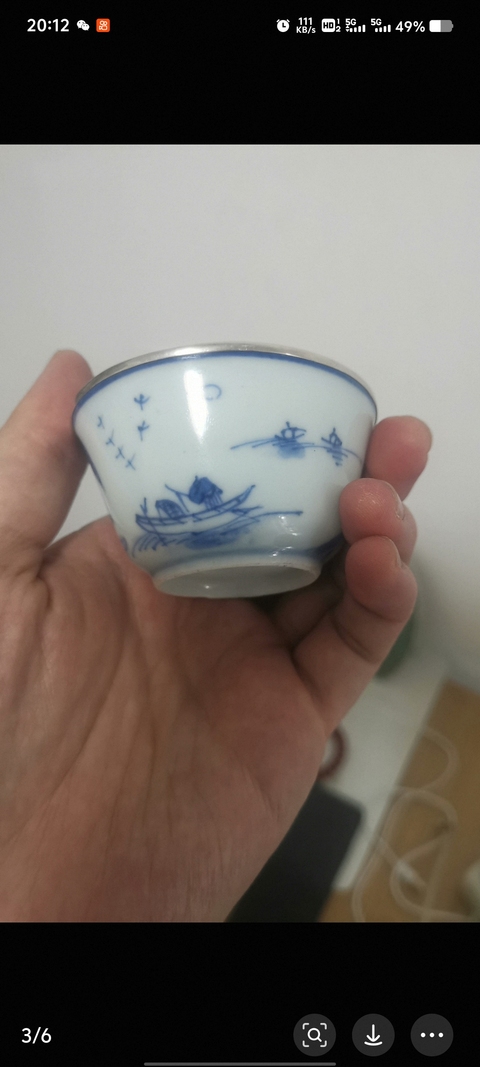 古玩陶瓷康熙青花杯真品鑒賞圖