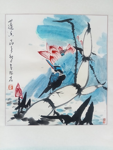 古玩字畫崔瑞鹿荷花真品鑒賞圖