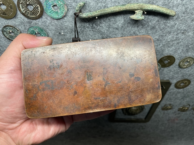 古玩銅器銅墨盒真品鑒賞圖
