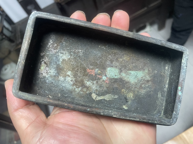 古玩銅器銅墨盒真品鑒賞圖